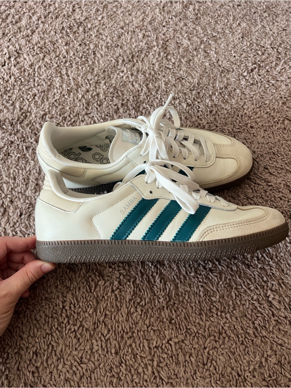 Samba Sneakers White Legacy Teal Limited Seasonal Size 8.5 - Picture 6 of 7